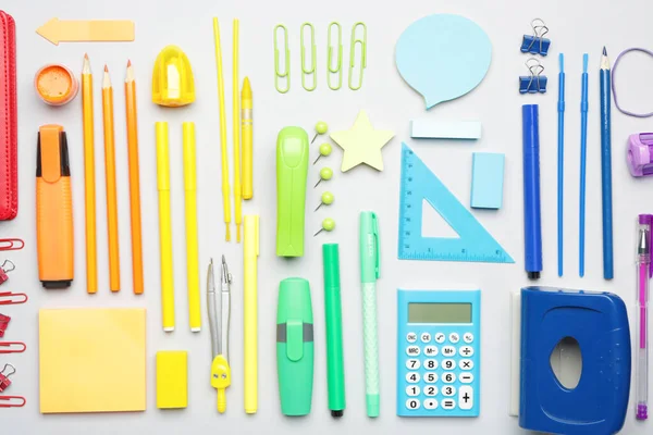 Set School Supplies White Background — Stock Photo, Image