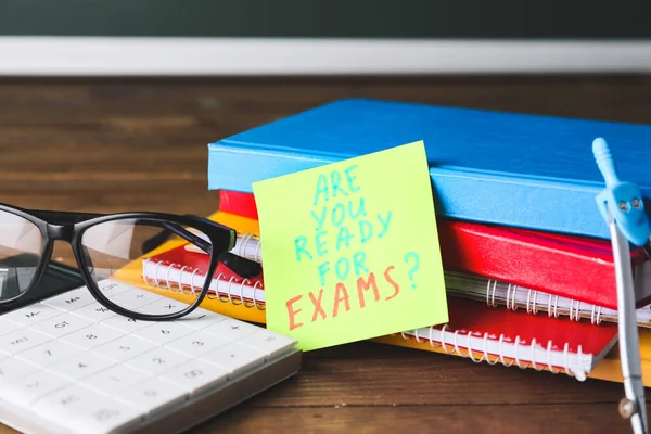 Stationery Paper Sheet Text You Ready Exams Table Classroom — Stock Photo, Image