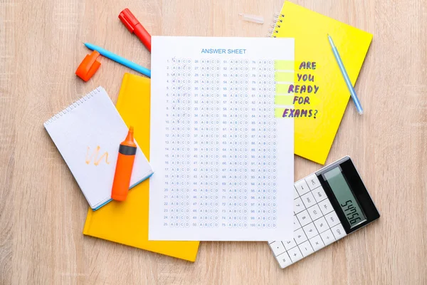 Answer Sheet Form Stationery Table Concept Passing Exam — Stock Photo, Image