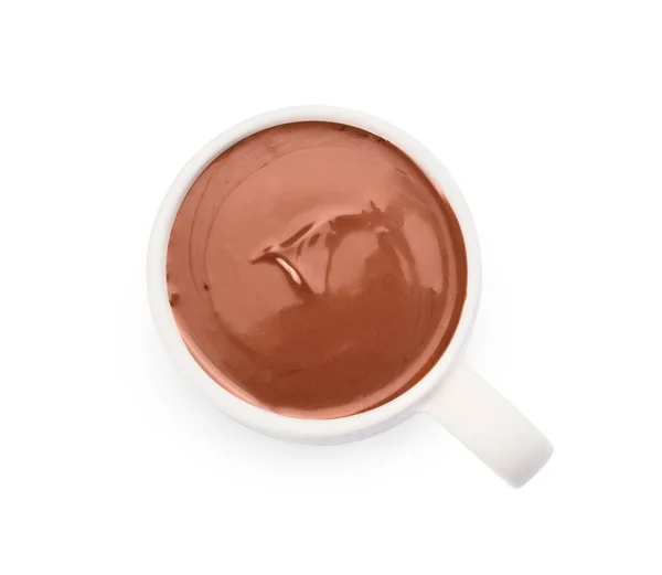 Tasse Heiße Schokolade Auf Weißem Hintergrund — Stockfoto