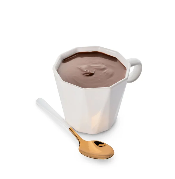 Cup Hot Chocolate White Background — Stock Photo, Image