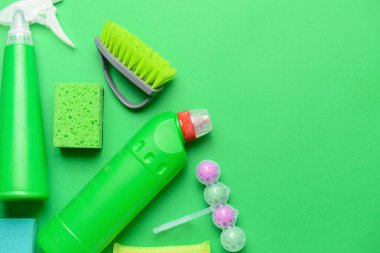 Renk arkaplanına temizleme malzemeleri