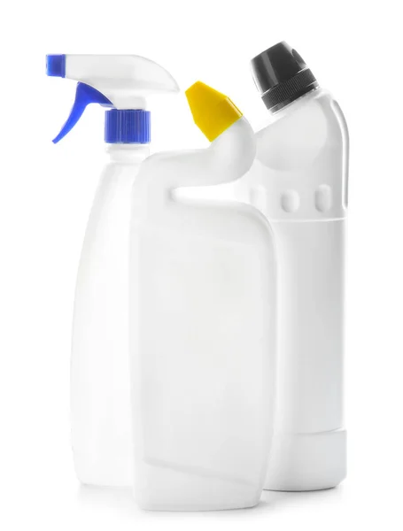 Bottles Detergents White Background — Stock Photo, Image