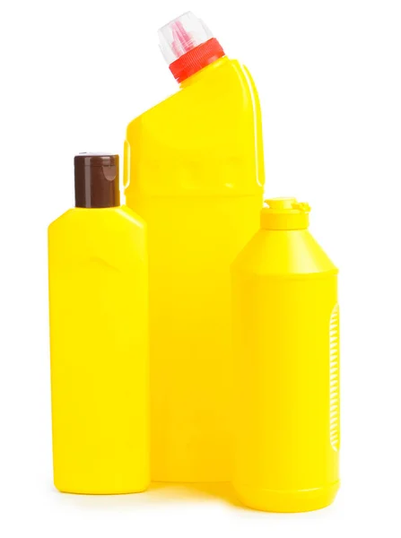 Flessen Van Detergentia Witte Achtergrond — Stockfoto