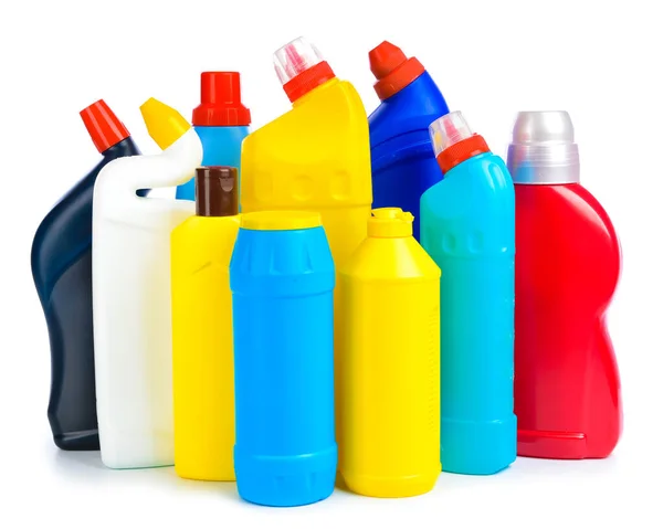 Bottles Detergents White Background — Stock Photo, Image