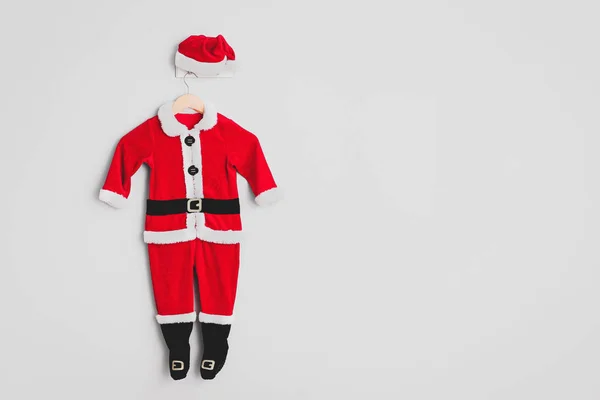 Santa Claus Costume Hanging White Wall — Stock Photo, Image