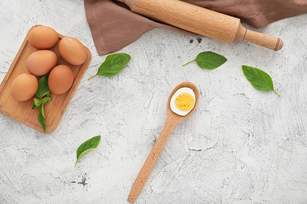 Boiled Eggs White Background — Stock Photo, Image