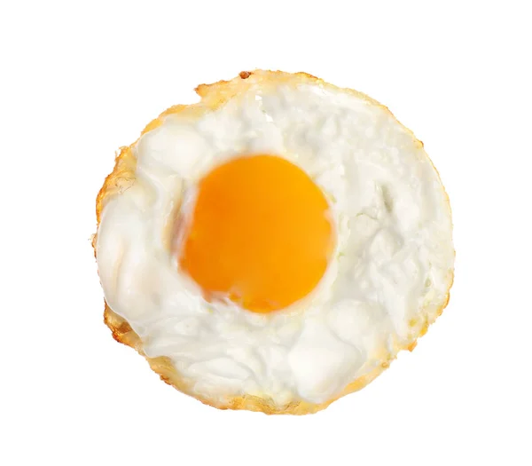 Смачне Смажене Яйце Білому Тлі — стокове фото