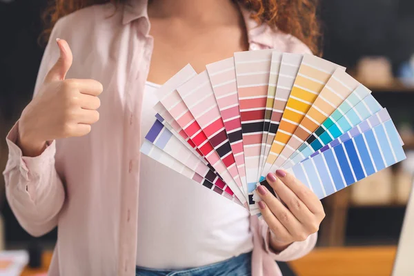 African American Designer Color Palettes Showing Thumb Office — Stock Photo, Image