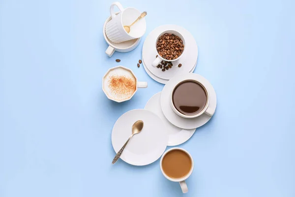 Kopjes Koffie Kleur Achtergrond — Stockfoto