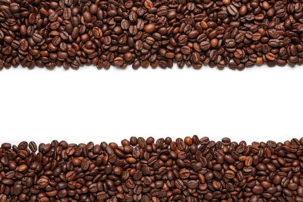Many Coffee Beans White Background — Stock Photo, Image