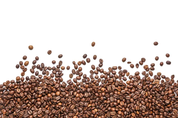 Many Coffee Beans White Background — Stock Photo, Image