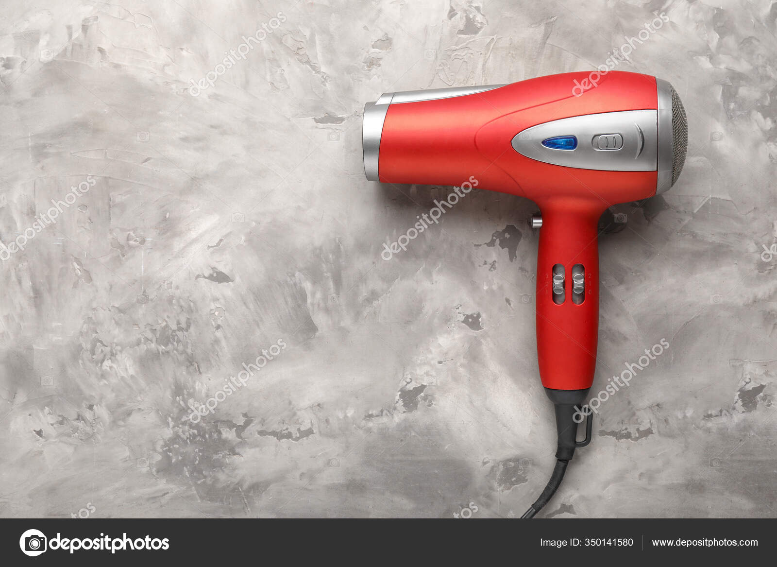 Modern Hair Dryer Grey Background Stock Photo by ©serezniy 350141580