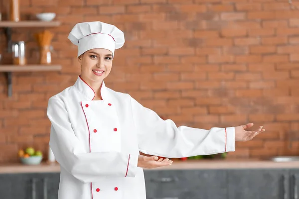 Bella Chef Donna Cucina — Foto Stock