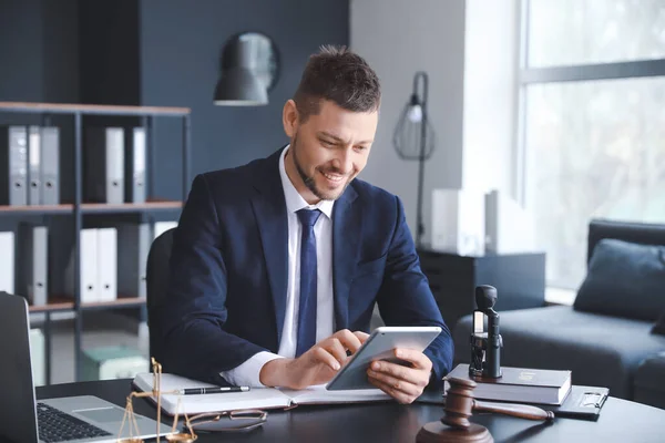 Male Lawyer Sitting Workplace Office — Stock Photo, Image