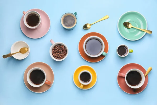 Kopjes Koffie Kleur Achtergrond — Stockfoto