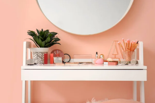 Workplace Makeup Artist Interior Modern Beauty Salon — Stock Photo, Image