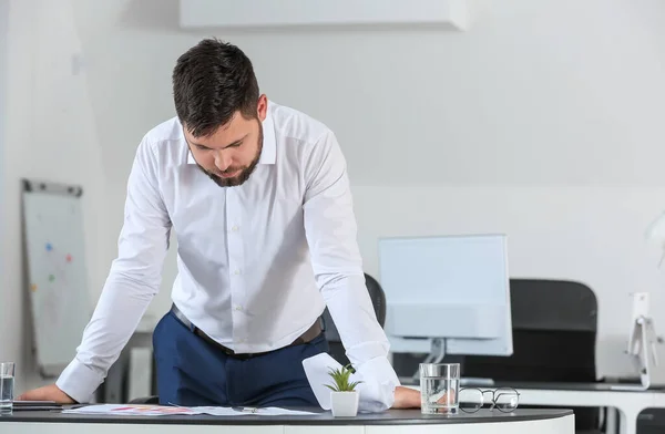 Young Worried Businessman Office — Stock Photo, Image