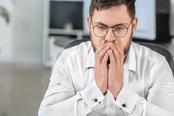 Young Worried Businessman Office — Stock Photo, Image