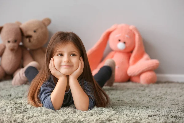 Portrait Cute Little Girl Home — Stock Photo, Image