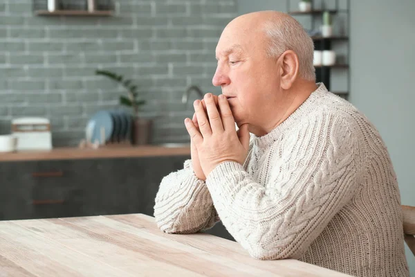 Portrait Elderly Man Home — Stock Photo, Image