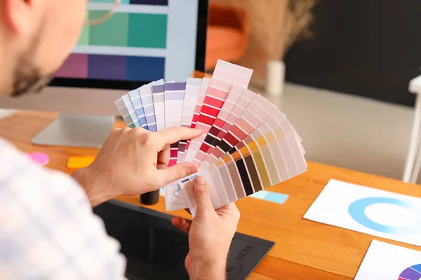 Male Designer Color Palettes Office — Stock Photo, Image