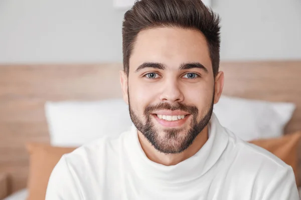 Young Man Video Chatting Home — Stock Photo, Image