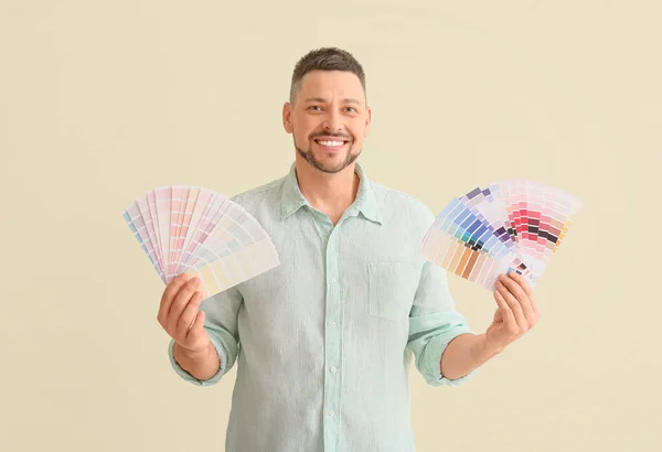 Man Color Palettes Light Background — Stock Photo, Image