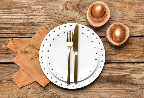 Beautiful Table Setting Easter Celebration — Stock Photo, Image