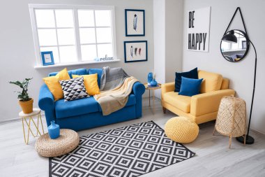 Stylish interior of living room clipart