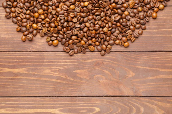 Many Coffee Beans Wooden Background — Stock Photo, Image