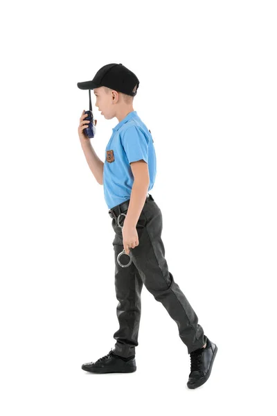 Cute Little Police Officer White Background Royalty Free Stock Images