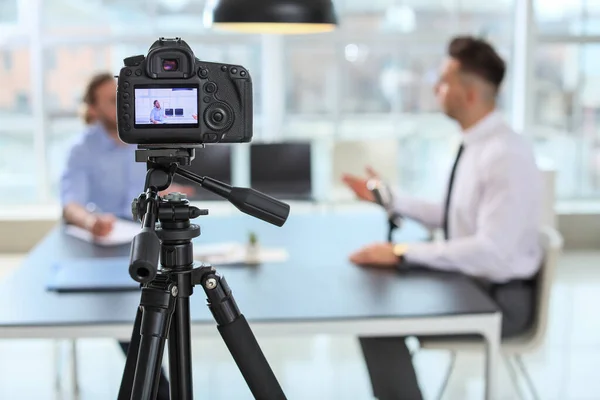 Filming Job Interview Applicant Office — Stock Photo, Image