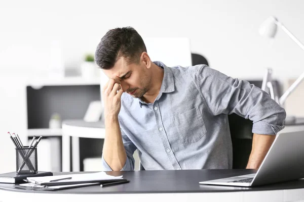 Depressed Young Businessman Office — Stock Photo, Image