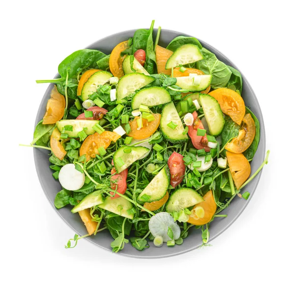 Bowl Tasty Salad White Background — Stock Photo, Image