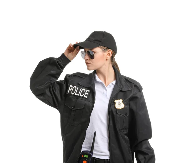 Female Police Officer White Background Royalty Free Stock Photos