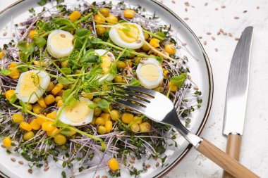 Masada lezzetli salata ile plaka