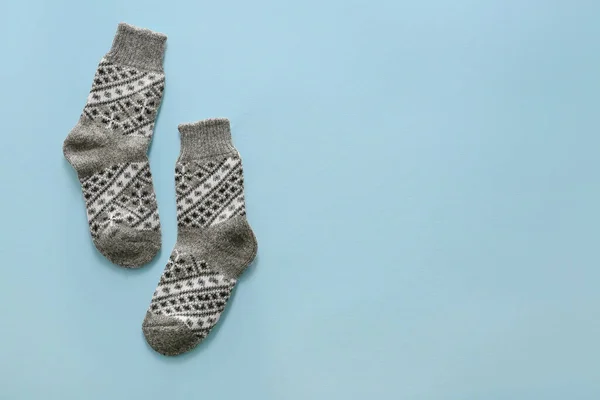 Knitted Socks Color Background — Stock Photo, Image