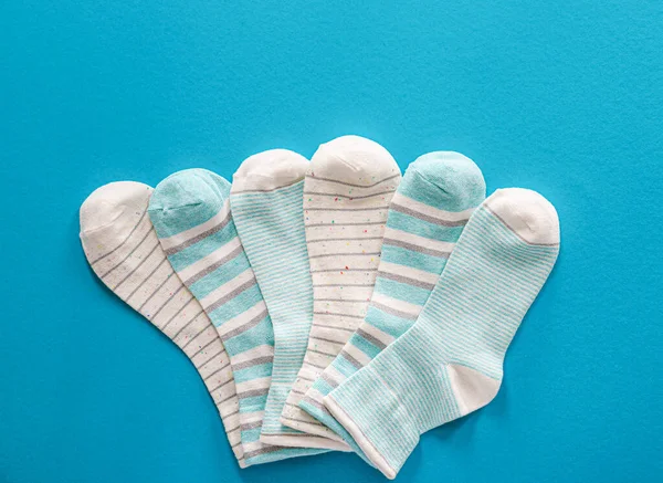 Different Cotton Socks Color Background — Stock Photo, Image