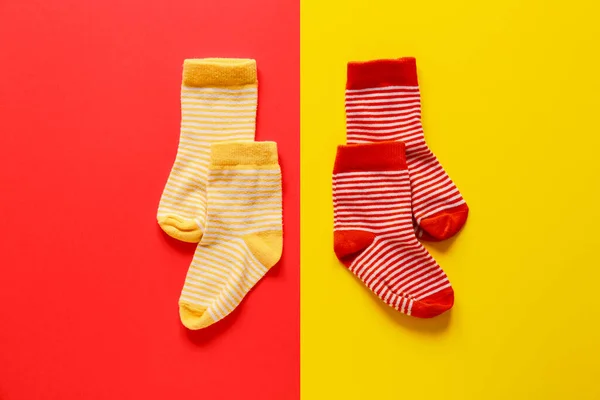 Different Cotton Socks Color Background — Stock Photo, Image
