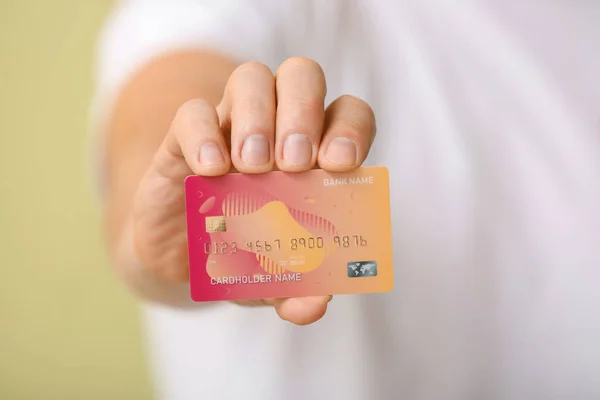 Man Credit Card Closeup — Stock Photo, Image