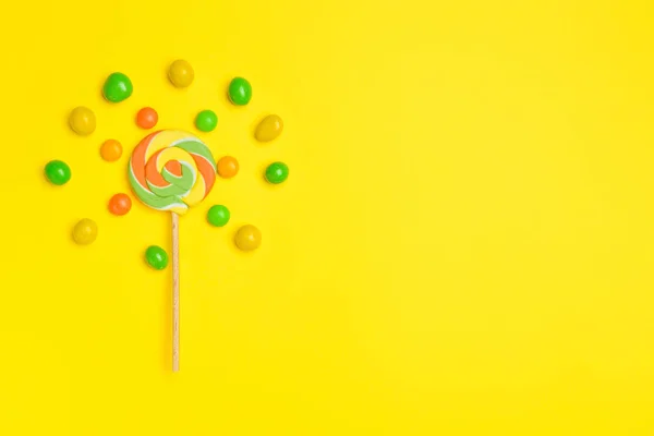 Tasty Candies Color Background — Stock Photo, Image