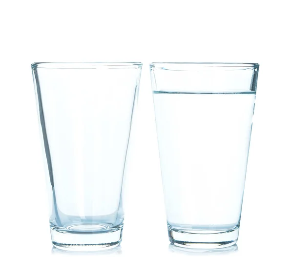 Glasses Fresh Water White Background — Stock Photo, Image