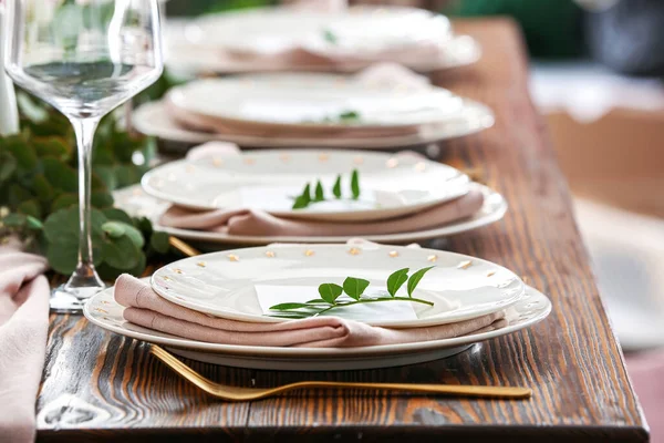 Beautiful Table Setting Wedding Celebration Restaurant — Stock Photo, Image