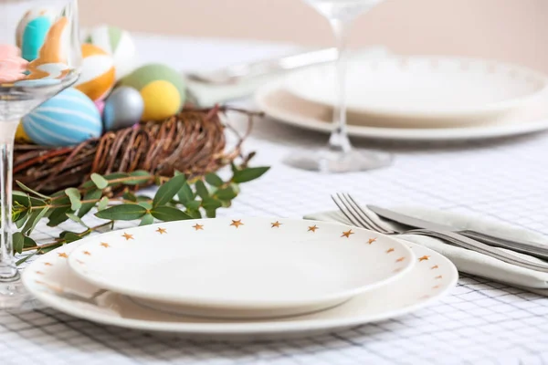 Beautiful Table Setting Easter Celebration — Stock Photo, Image