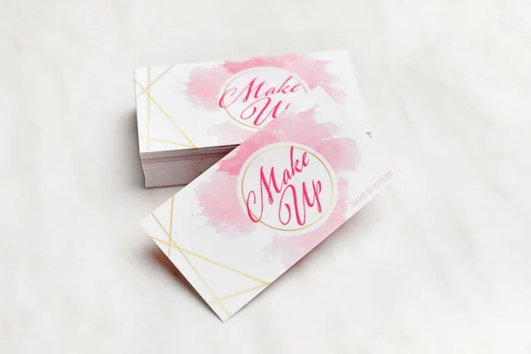 Business Cards Makeup Artist White Background — Stock Photo, Image
