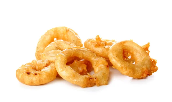 Crispy Fried Onion Rings White Background Stock Picture