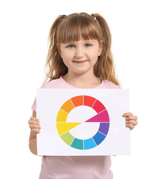 Little Girl Color Palette White Background — Stock Photo, Image