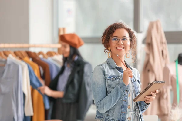 Portrait Female Clothes Stylist Office — Stock Photo, Image