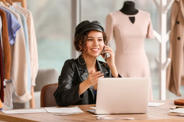 Female Clothes Stylist Working Office — Stock Photo, Image